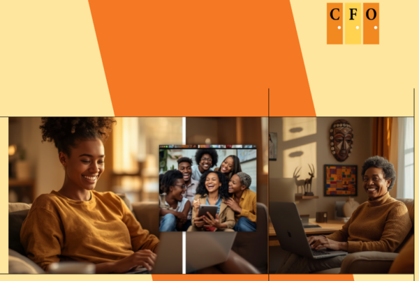 A person connecting with a virtual peer support group from home, supported by CFO's online recovery and wellness programs.